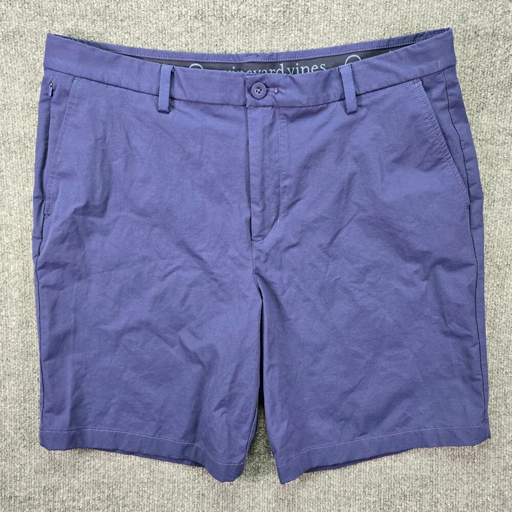 Vineyard Vines On-The-Go Short Mens 36 (36x9) Slate Blue Performance OTG Stretch